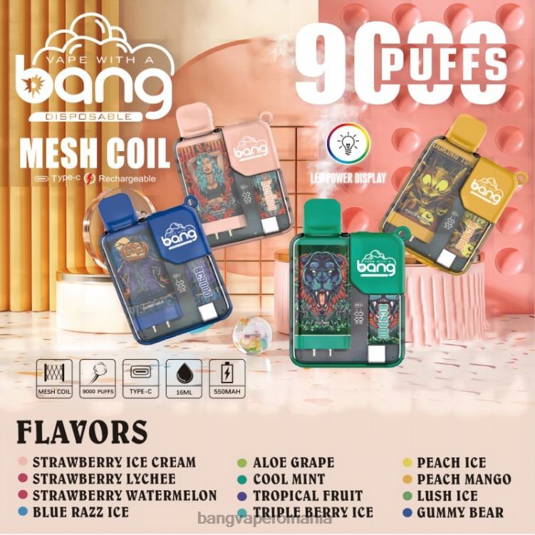 Vape Gang disposables - Bang Vape Box BC9000 preumplut 16 ml de unică folosință 0JDXV6