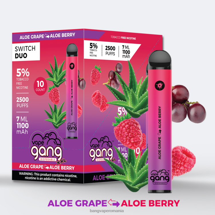 Bape Vape flavors - Vape Gang Switch Duo 2 arome (cutie de 10) struguri de aloe - boabe de aloe 0JDXV39