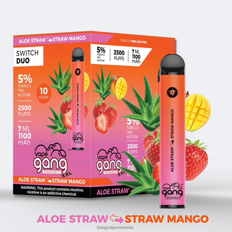 Vape Gang flavors - Vape Gang Switch Duo 2 arome (cutie de 10) aloe strawberry - capsuni mango 0JDXV38