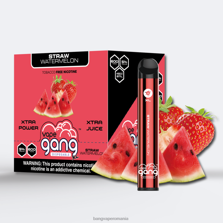 Bape Vape Bucharest - Vape Gang XL Vape de unică folosință 600 pufuri (cutie cu 10) pepene pai 0JDXV74