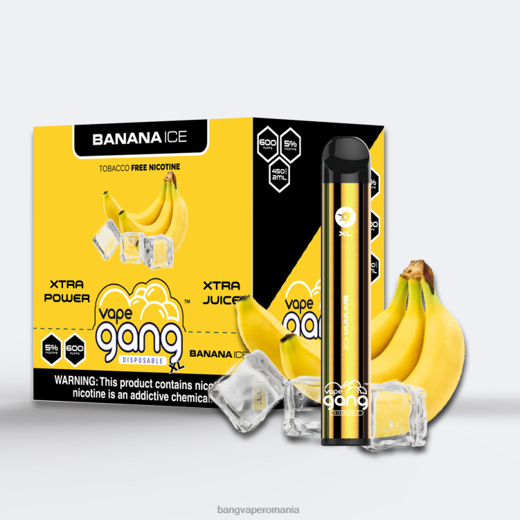 Bape Vape Romania - Vape Gang XL Vape de unică folosință 600 pufuri (cutie cu 10) gheata de banane 0JDXV63