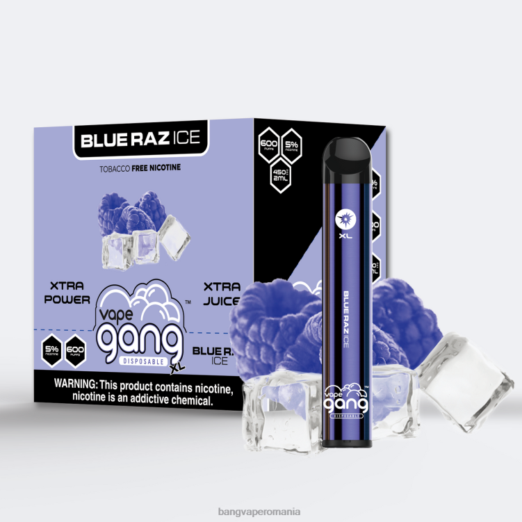 Bape Vape flavors - Vape Gang XL Vape de unică folosință 600 pufuri (cutie cu 10) gheață raz albastru 0JDXV61