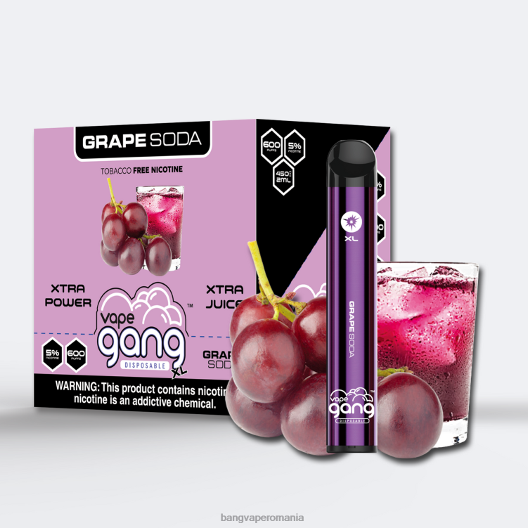 Bape Vape flavors - Vape Gang XL Vape de unică folosință 600 pufuri (cutie cu 10) suc de struguri 0JDXV71