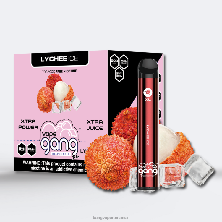 Vape Gang Romania - Vape Gang XL Vape de unică folosință 600 pufuri (cutie cu 10) gheață de litchi 0JDXV75