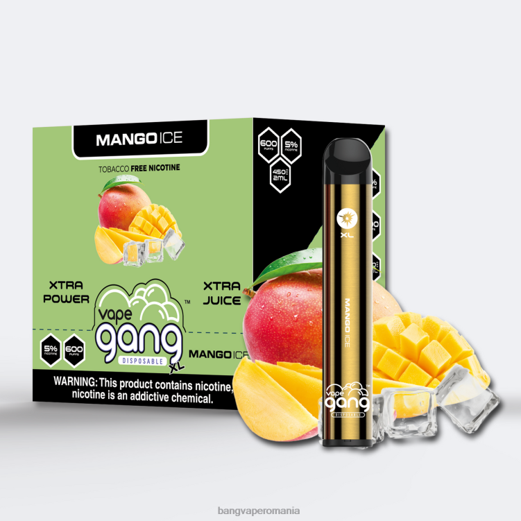 Vape Gang disposables - Vape Gang XL Vape de unică folosință 600 pufuri (cutie cu 10) gheata de mango 0JDXV68